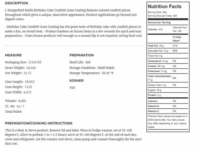 JHS Birthday Cake Cone Dip 3 Cs Dingman's Dairy