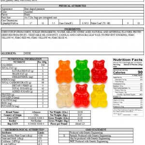 Assorted Flavors Gummi Bears 4/5Lb Cs
