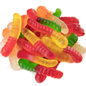 Mini Assorted Gummi Worms 4/5Lb Cs